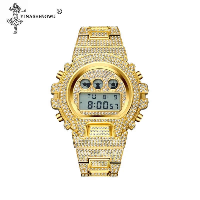 Relogio Masculino vyriški Prabangūs Laikrodžiai LED Skaitmeninis Kvarco 18K Aukso laikrodis Vyrams G Stiliaus Šoko Įrodymas AAA Vyrų Rankiniai Laikrodžiai Dovanų