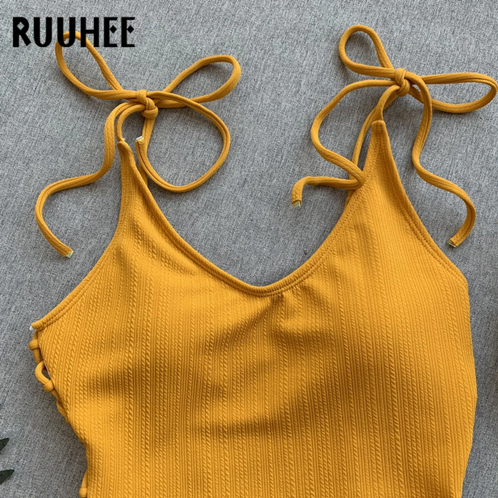 RUUHEE 2020 vientisi maudymosi kostiumėlį Moteris Tuščiaviduriai Iš Bodysuit Vientisų Maudymosi Kostiumą, Strappy Paplūdimio Moterų Monokini Blackless maudymosi Kostiumėliai