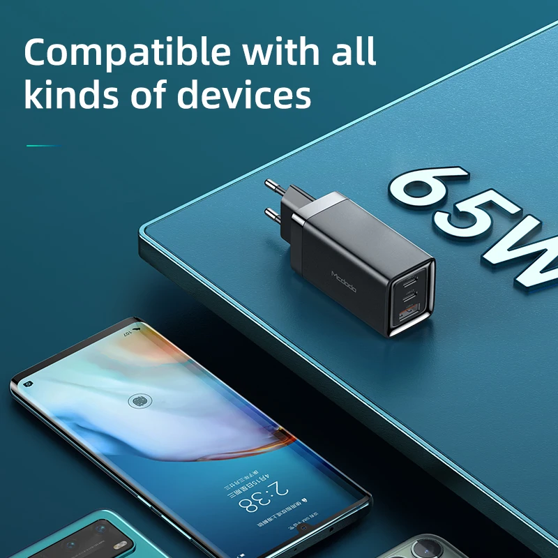 Mcdodo 65W GaN USB Įkroviklis Greitai Įkrauti 4.0 C Tipo PD Įkroviklis, Nešiojamas mini Greitas Įkroviklis iPhone X Xiaomi 