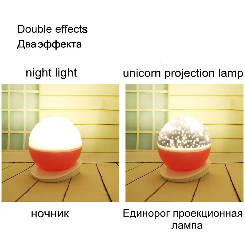 RGB LED Projekcija Vienaragis lempa USB 5V baterija naktį šviesos vaikams, kūdikių Dovanų miega šviesos miegamojo staliukas lempos