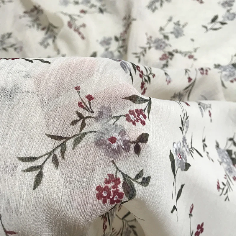 Vienas metras Naujas vasaros aukštos kokybės Šifono tissu Floret spausdinimo audinio Mados suknelė marškinėliai medžiaga