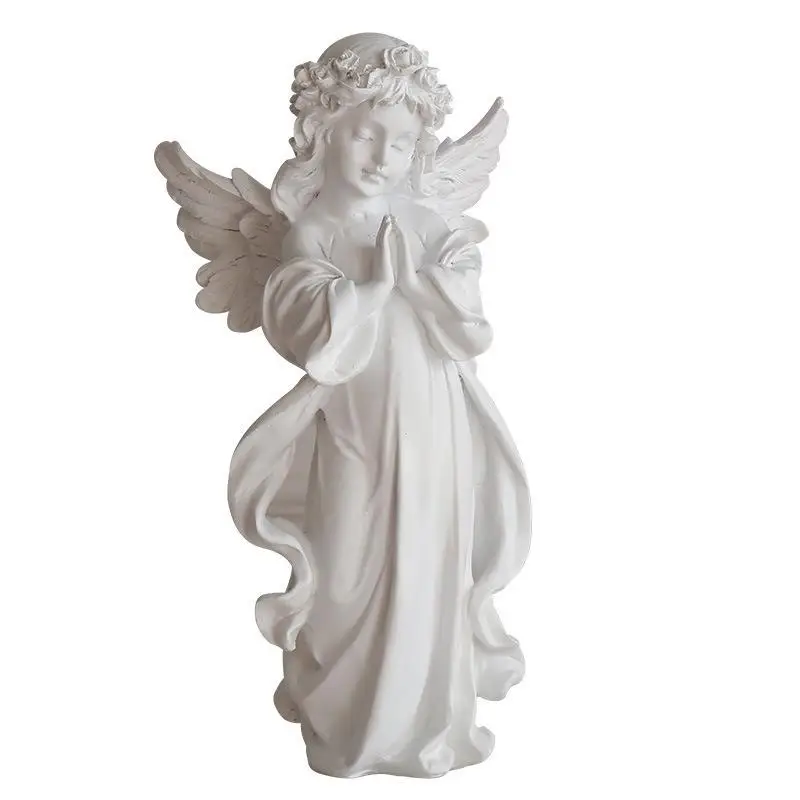 Europos Kawaii Girl Angel Desktop Statula Abstrakčiai Dervos Statulėlės, Antikvariniai Namų Dekoro Skulptūra Apdailos Amatų Statula Ornamentu