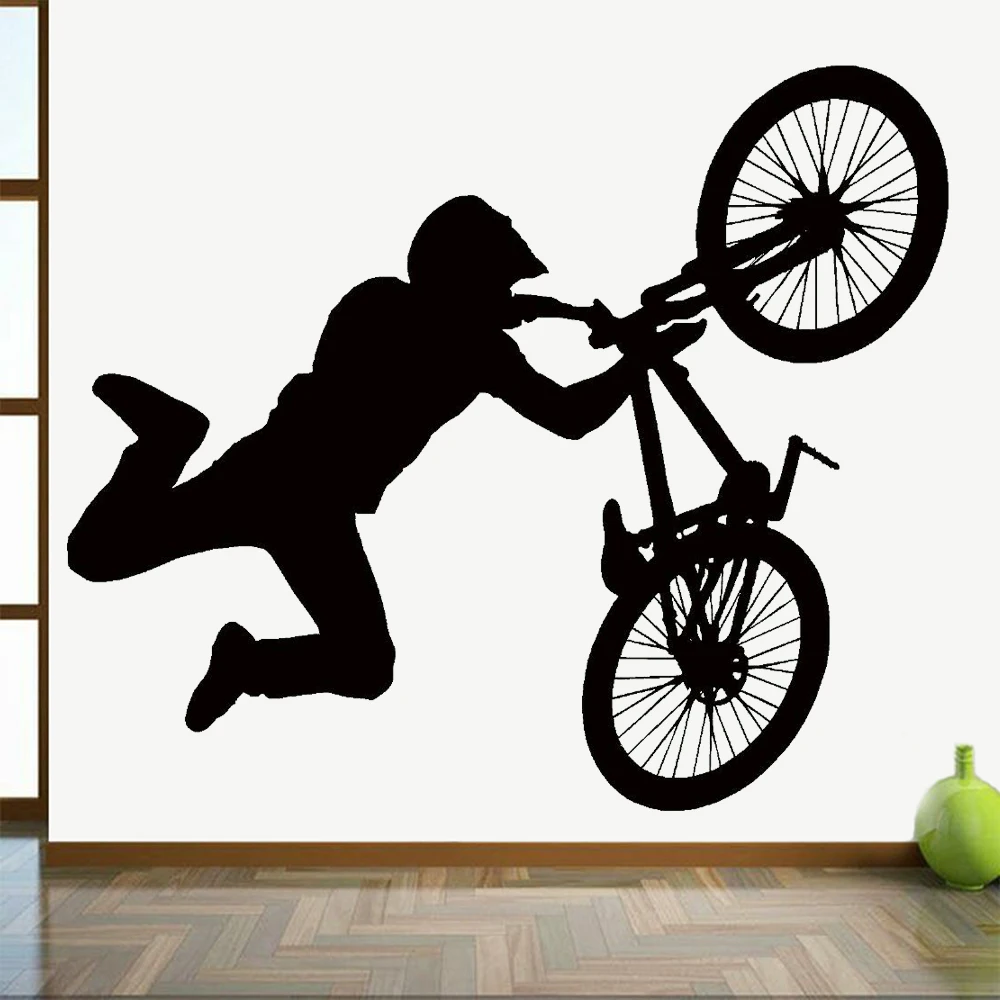 BMX Stunt Bike Dviračių Siena Lipdukas Žaidimų Kambarys Meno Dekoro Vinilo Sienos Lipdukai Namų Puošmena Bikestore Bendrabutyje Freskomis Y899