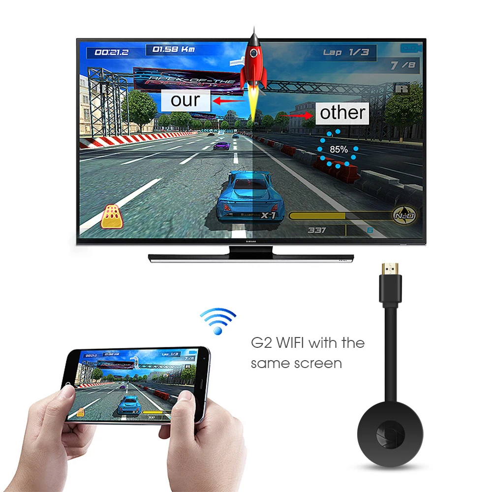 G2 TV Stick MiraScreen 1080P Ekraną Anycast HDMI suderinamus Miracast TV prijungimo įtaisas, skirta 