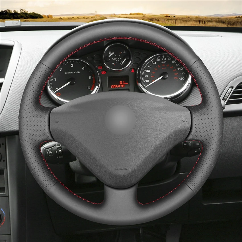 Black PU Odos Automobilio Vairo Dangtelis Peugeot 207 Ekspertų Partneris Citroen Berlingo Jumpy Fiat Scudo 