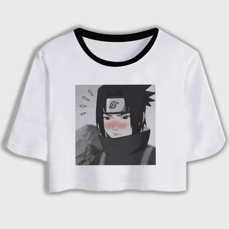 Mados Estetika Įdomus Naruto moteriški marškinėliai Streetwear Pasėlių Viršuje Marškinėlius Japonijos Harajuku Anime Harajuku Akatsuki Kawaii Marškinėliai