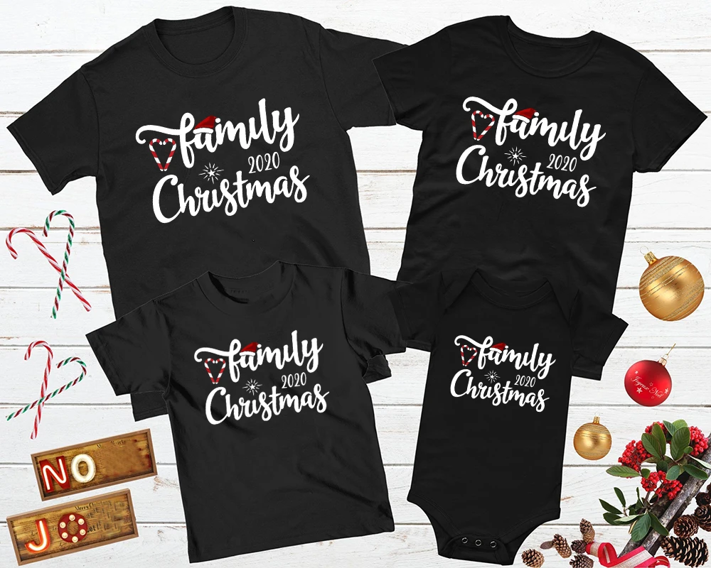 1pcs 2020 Šeimos Kalėdų derinti Drabužius Santa Estetinės Tėtis, Mama, Vaikai, T-shirt Baby Romper Kalėdos Šalies Drabužių Harajuku Tees