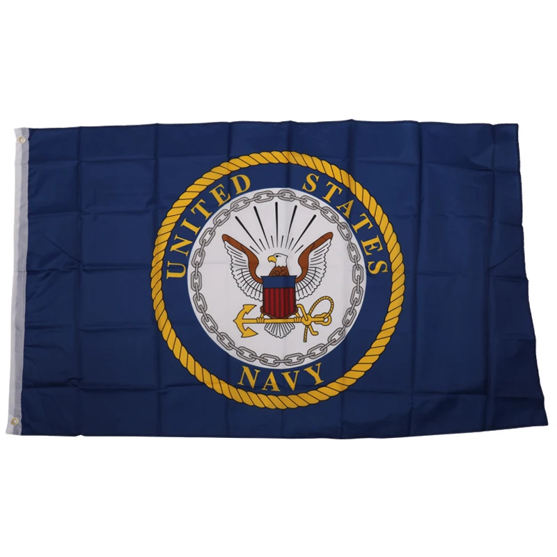 Nemokamas pristatymas aerxemrbrae vėliavos Mėlyna JAV karinio jūrų Laivyno Crest Plombos Emblemos, Vėliavos karšto parduoti 150X90CM Reklama žalvario metalo skyles
