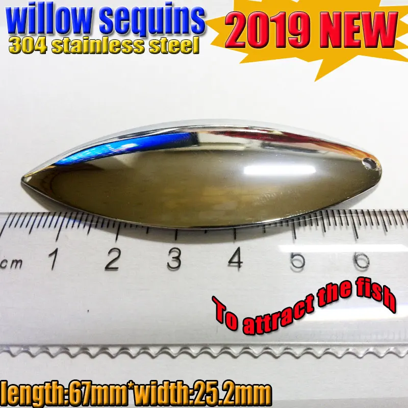 2019new didelio dydžio žvejybos willow blizgučiai dydis:67mm*25,2 mm quantily 10vnt/daug 304stainless plieno