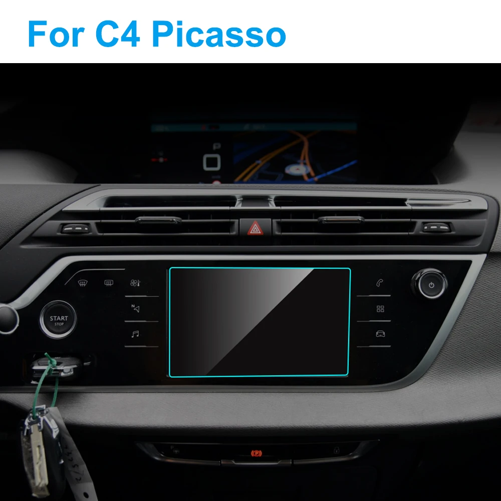 Dėl Citroen C4 Picasso Automobilių GPS Navigacijos Grūdintas Stiklas Filmas HD Aiškiai Žiniasklaidos Touch Screen Protector, Auto Interjero Priedai