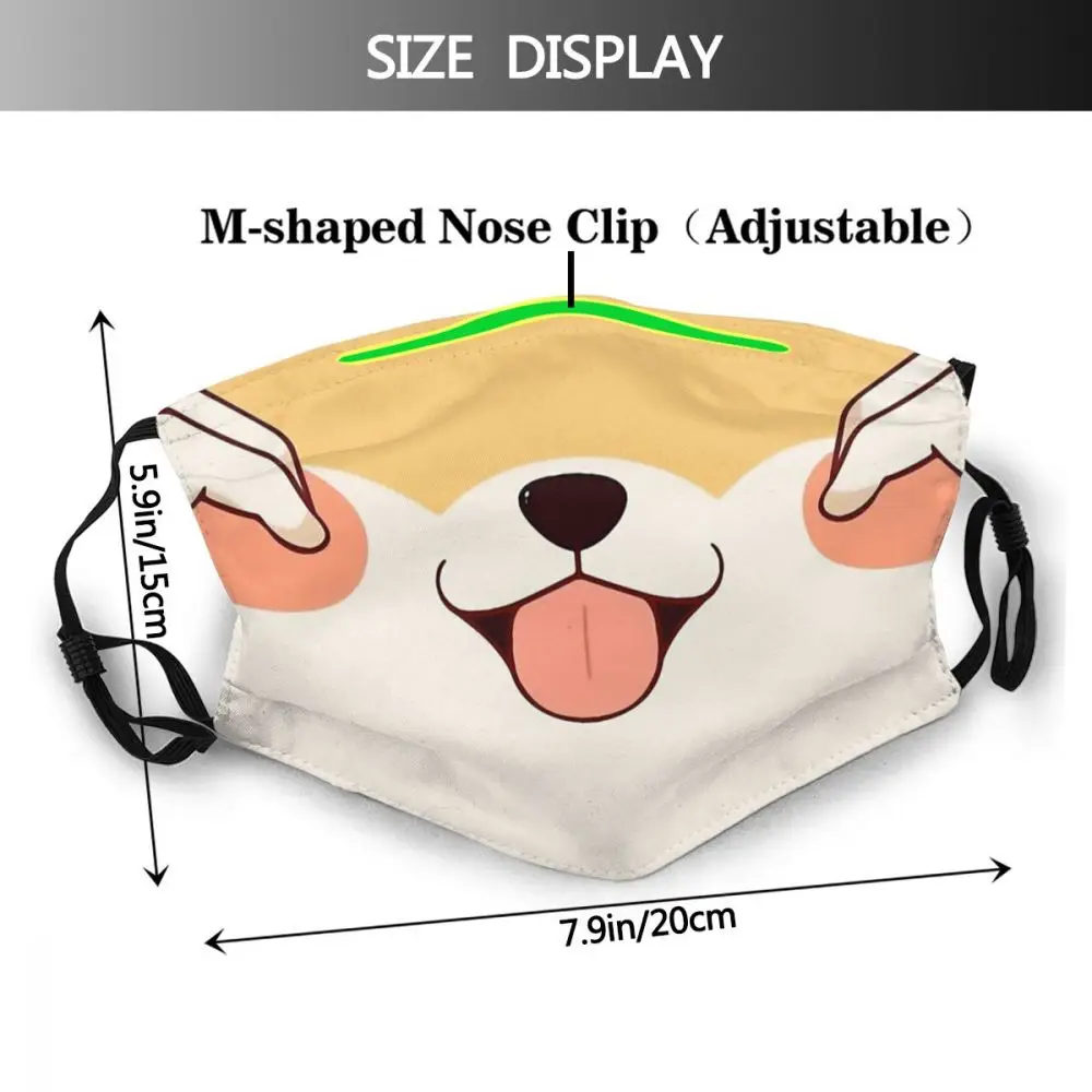 Mielas Doggo! Masque Apsaugos Mielas Anime Shiba Inu Šuo Adulte Veido Kaukė Su Filtrais