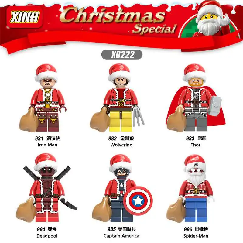 6pcs/8pcs Rinkinys Kalėdų Duomenys Santa Claus Grinch Deadpool Statybiniai Blokai, Plytos Žaislas Vaikams, Švietimo Žaislai Vaikams Dovanų
