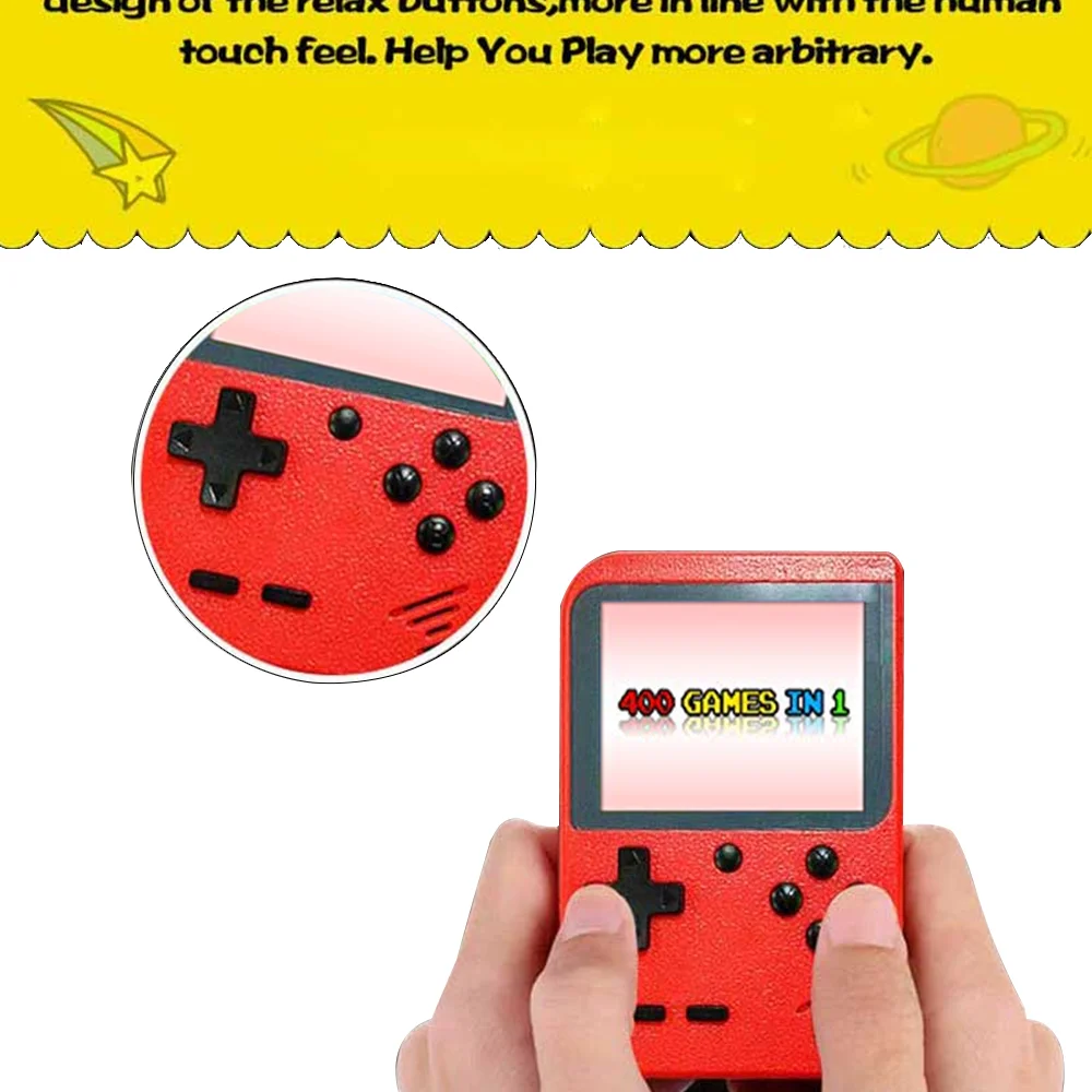 Portable Nešiojamą Žaidimų Žaidėjai Retro Žaidimų Konsolę įmontuotas 400 Žaidimai Parama 2 Player 8-Bitų 3,0 Colių Vaikų Nostalgi