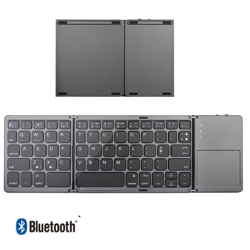 Naujas Mados Lankstymo Bluetooth Mini Klaviatūra Belaidė Klaviatūra su Touchpad 