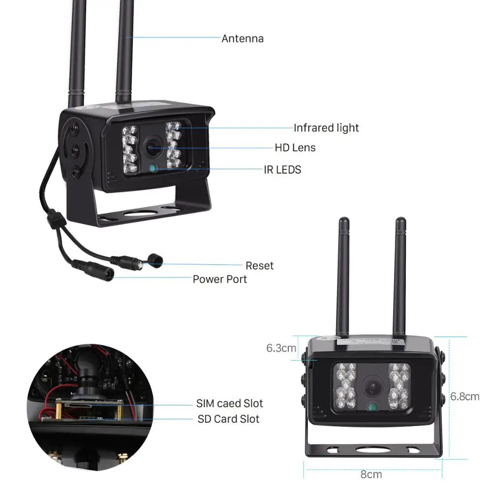 BESDER Full HD 1080P 4G SIM Kortelės Wi-Fi IP Kamera 720P, 960P ONVIF Metalo Atveju, Mini Lauko CCTV Saugumo Kamerų 128G SD Kortelės Lizdas