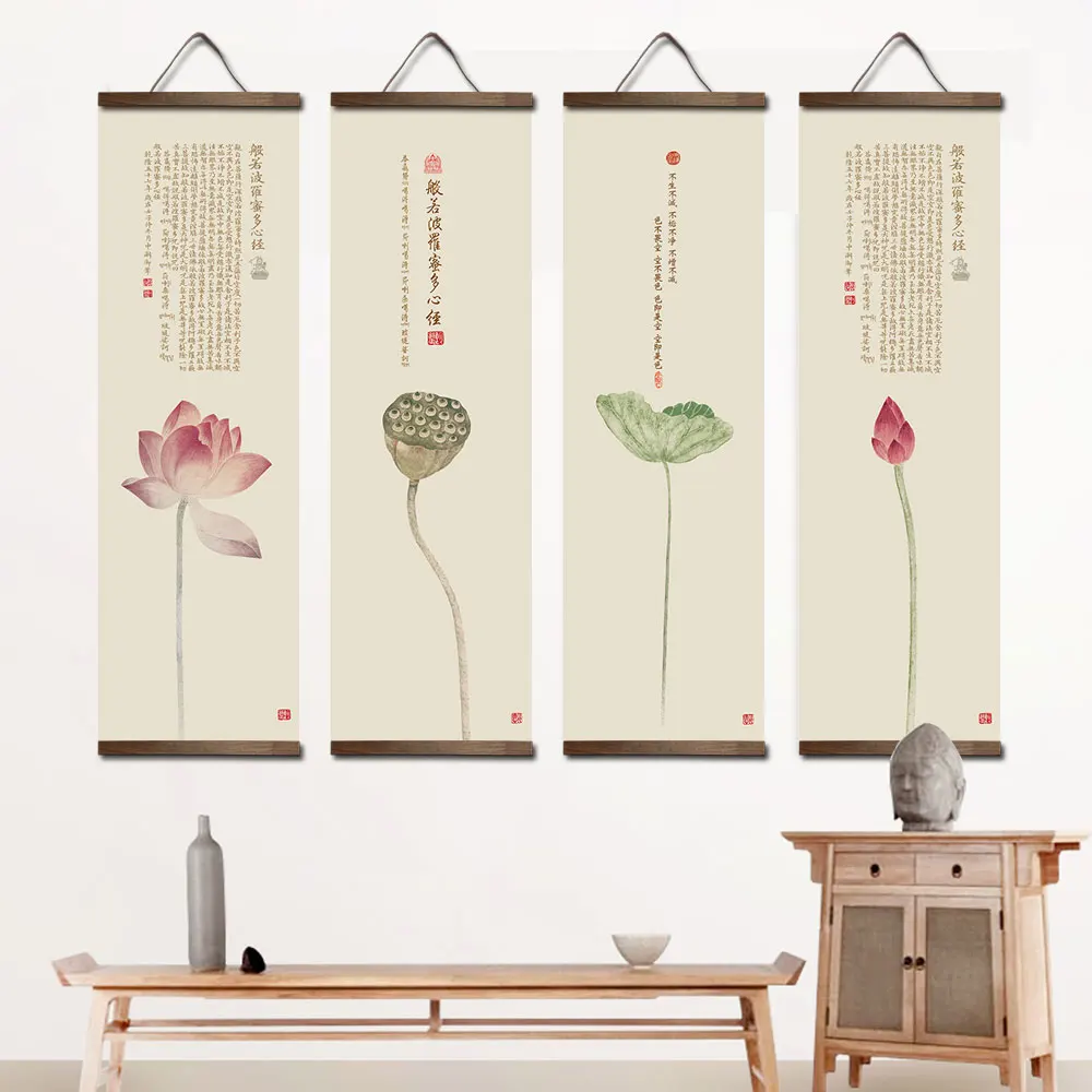 Kinijos drobės ir plakatai Širdyje, Tobulumo, Išminties, Drobė, Tapyba, plakatas Sienos Menas su medžio kabo slenka