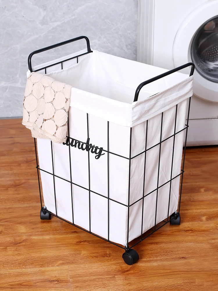 Paprastų buitinių drabužių, žaislų saugojimo krepšys vonios kambarys geležies su dangteliu nešvariais drabužiais kibirą geležies dažų purkštuvu medvilnės audinio skalbimo