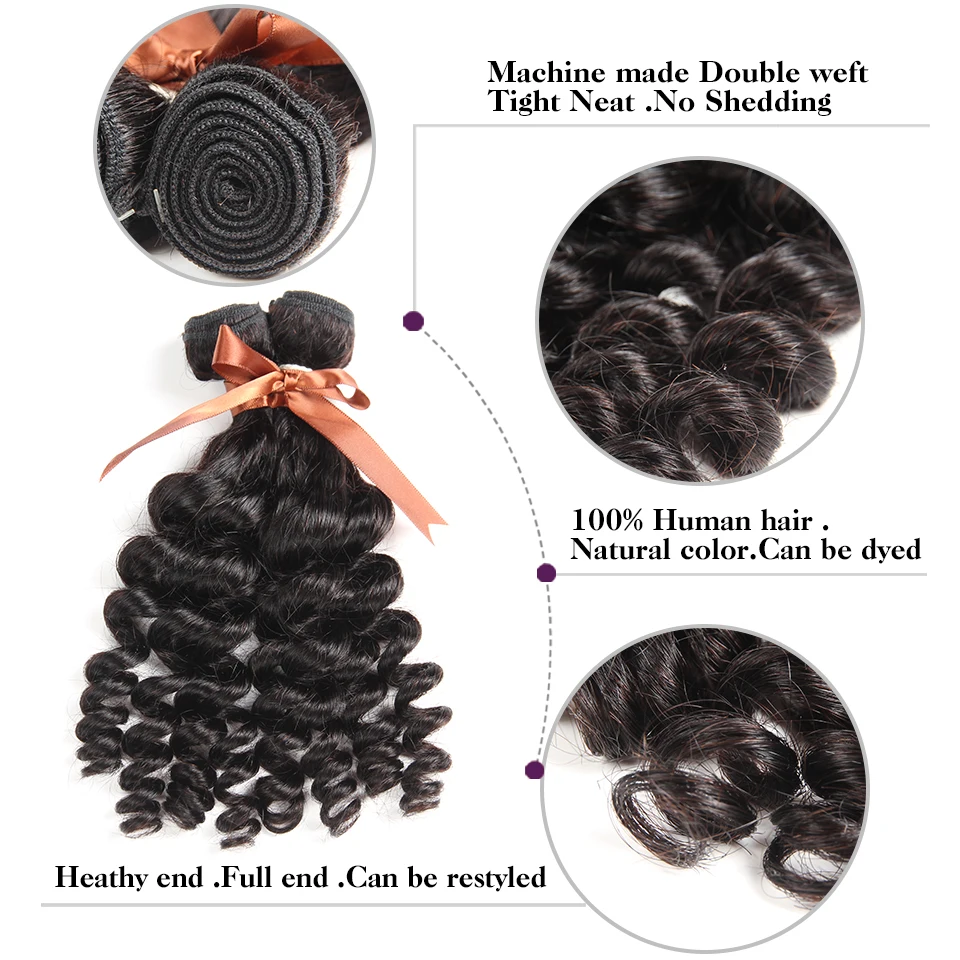 Blackpearl Fumi Garbanoti Plaukai 3 Ryšulius 95g/Vnt Brazilijos Plaukų Audimo Ne Remy Human Hair Ryšulių Natūralių Spalvų
