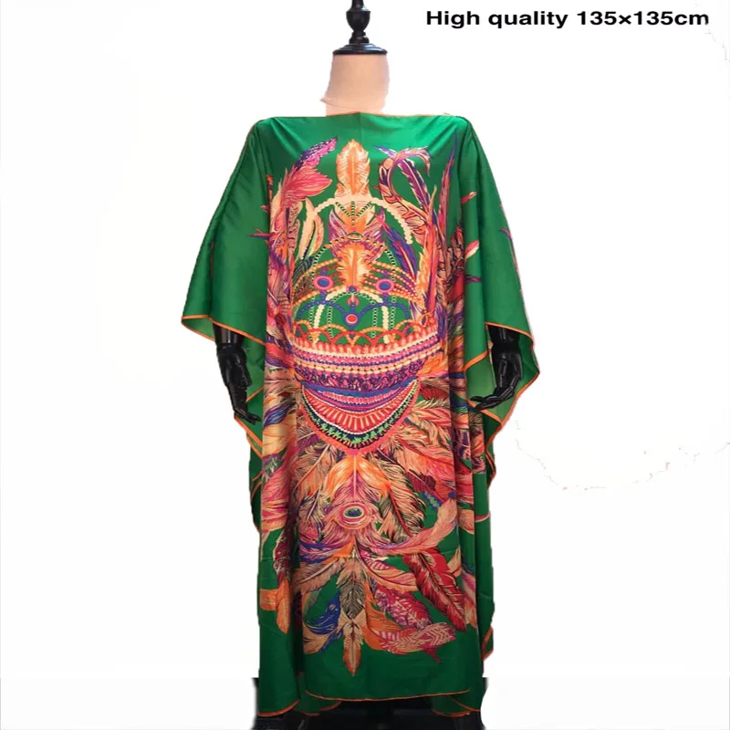 Suknelė Ilgis 135 Cm Bustline 135cm populiarus Šilko Atspausdinti Kaftan suknelės laisvo Stiliaus dashiki vasaros šalis Šilko suknelės panele