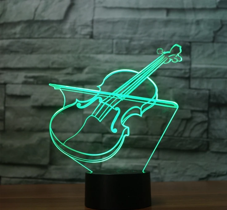 [Septynių Neon]nemokamas Pristatymas Smuikas Akrilo 7Colors Stalo Lempos 3D Lempos Naujovė Led Nakties Šviesos Millennium Falcon Šviesos