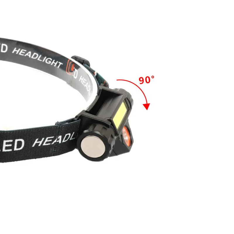 Galingas USB Įkrovimo žibintai 2 LED, COB XPE baterija Q5 naktį žvejybos Apšvietimas priekinės žibintuvėlis Galvos Šviesos lempų Šviestuvai