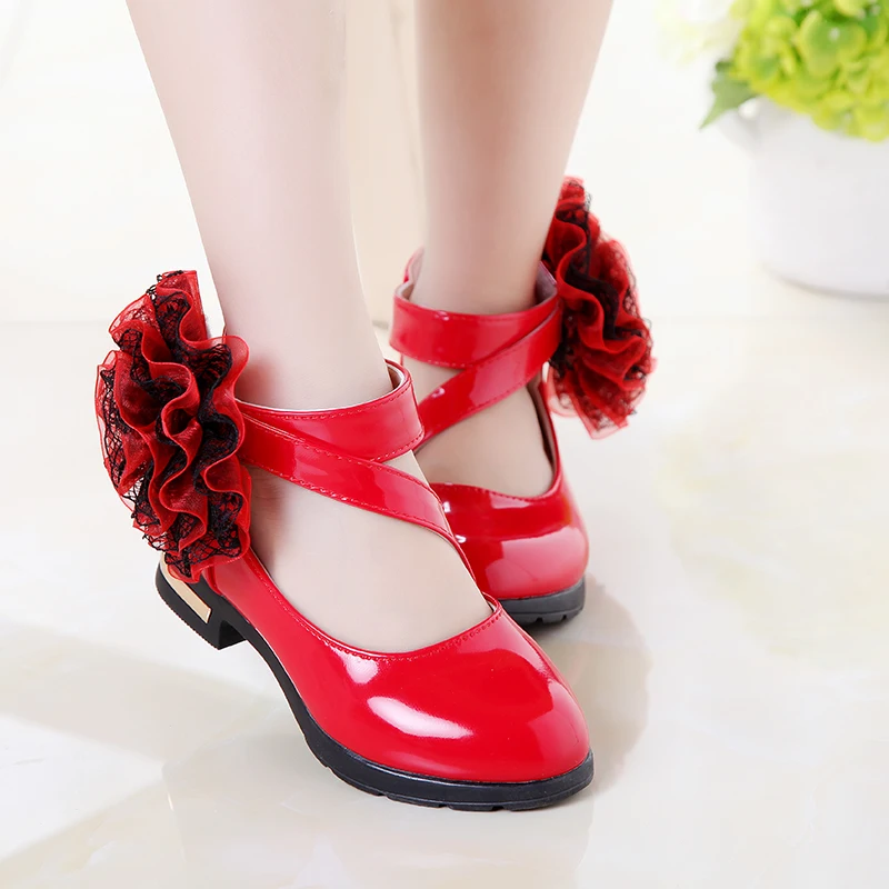 2020 batų su raudona odos bateliai mergaitėms šalies raudona vaikų šalis batai princesė vestuvių bateliai vaikams