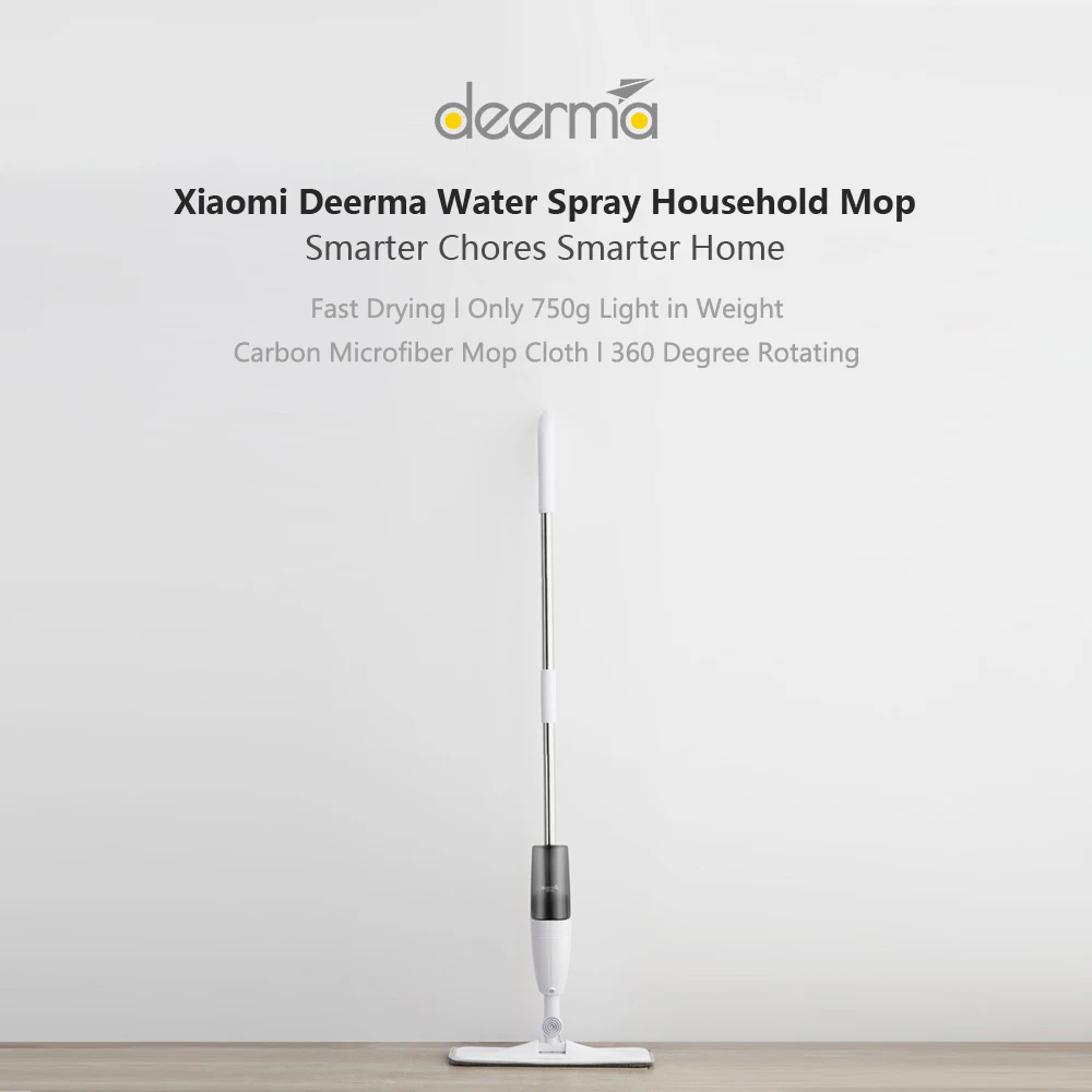 Deerma Vandens Spray Mop Sveria 360 Sukasi Lazdele Gera Priemonė Su Anglies Pluošto Medžiagos Skiaute, Namų Rinkiniai