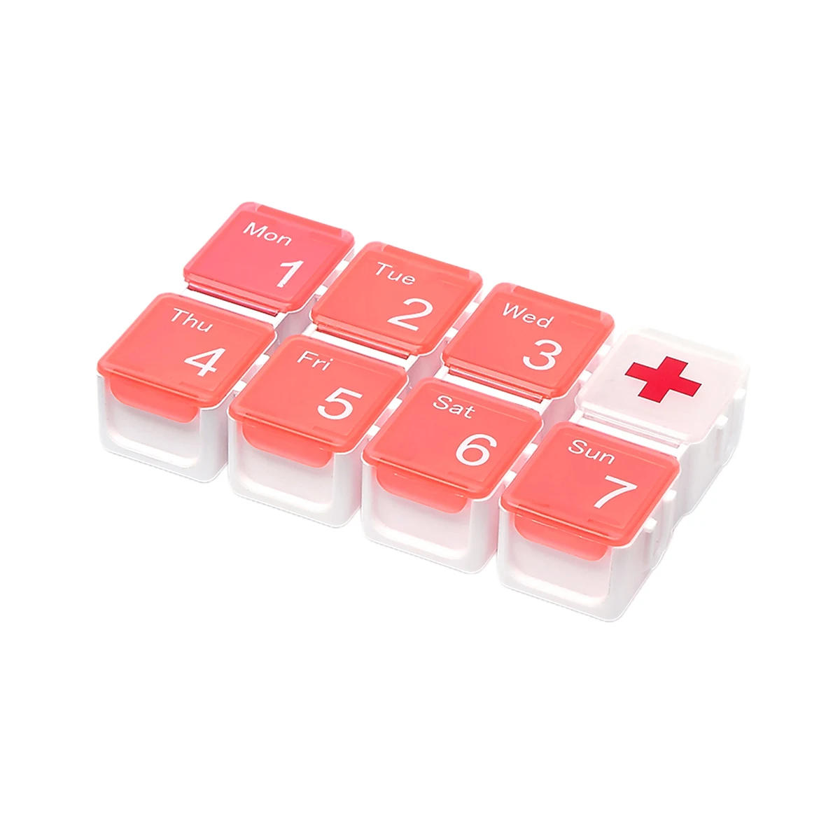 8Grids Tabletes Atveju Maži Nešiojamieji Medicina Lauke Tabletes Atveju talpinimo Ditty-Bag Daugiaspalvis/Raudona/Mėlyna