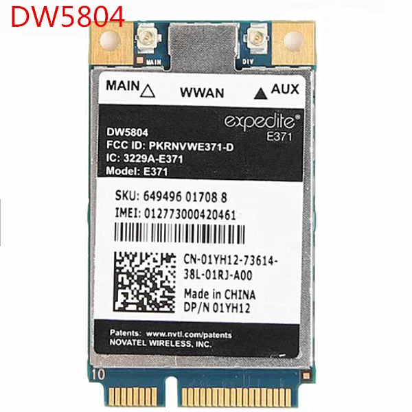 Atrakinta Belaidžio DW5804 4G LTE/WWAN Judriojo Plačiajuosčio ryšio 01YH12 E371 PCI-E 3G/4G Kortelė WLAN WCDMA modulis, Modemas Dell