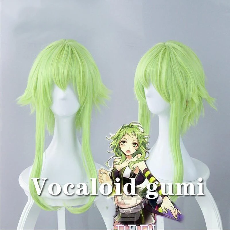 Vocaloid Miku Gumi Cosplay Perukas Žalia Sintetinių Plaukų Anime Gradiento Spalvos