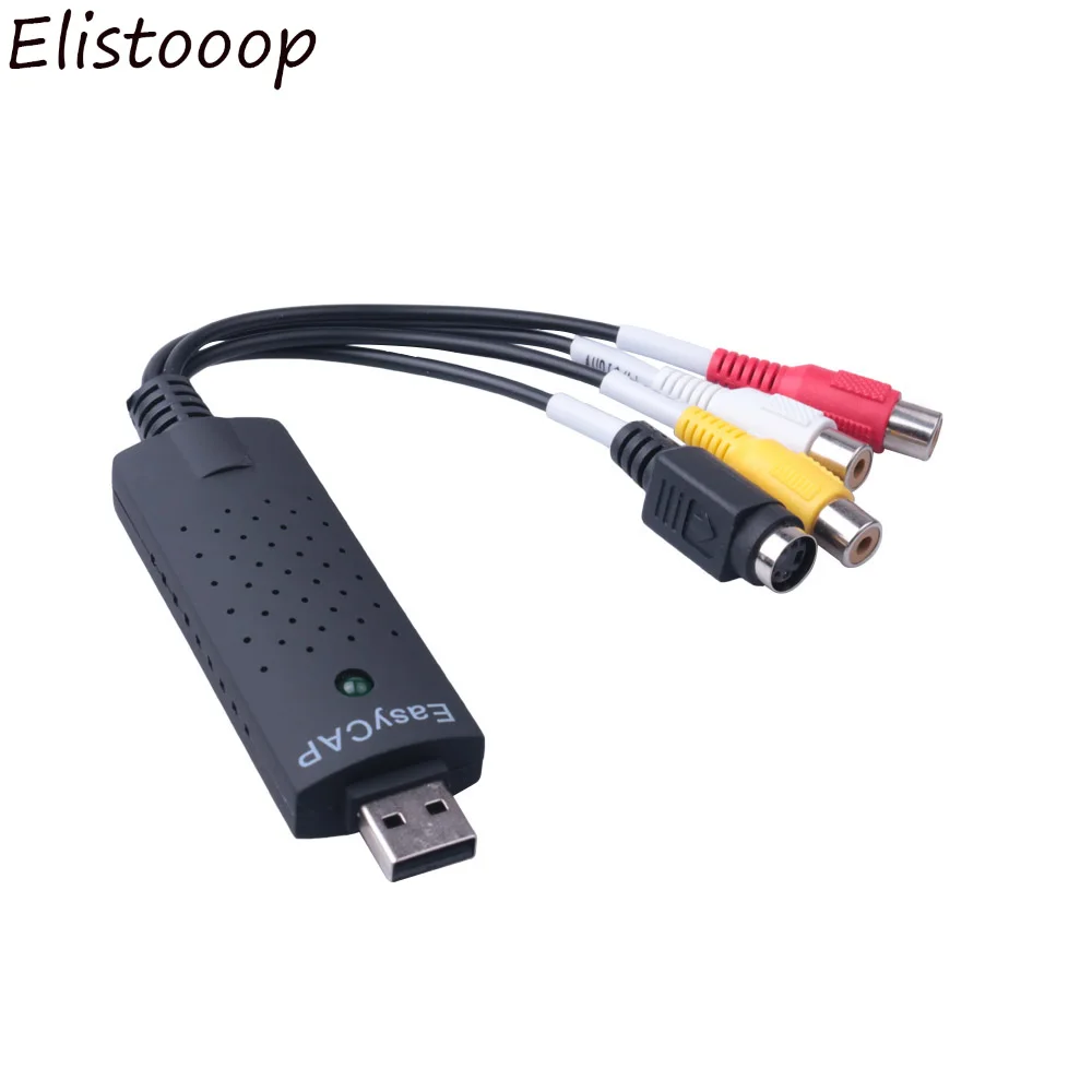 Elistooop 2018 USB 2.0 Video Capture Card Konverteris PC Adapteris TV Garso DVD, DVR VHS Window XP, Vista, Win 7