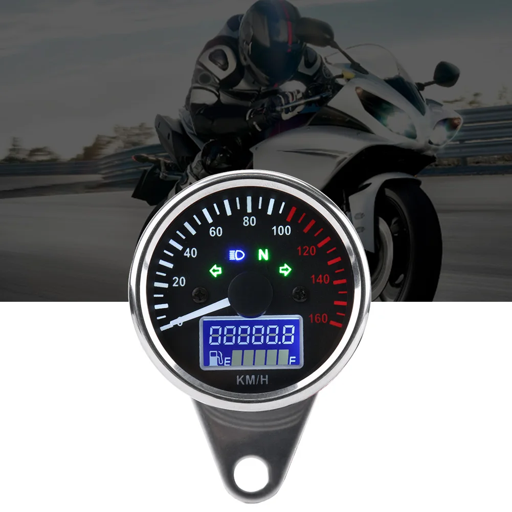 Motociklo Skaitmeninis LED LCD Spidometras Tachometras, Greičio Matuoklis Retro 