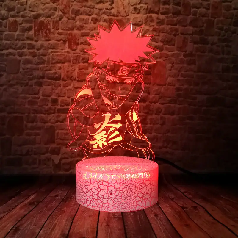 Mirksi Animacinių filmų Modelio 3D Iliuzija LED Stalas naktinė lempa Spalvingų šviesų Naruto Anime duomenys Žaislai, Kūdikių