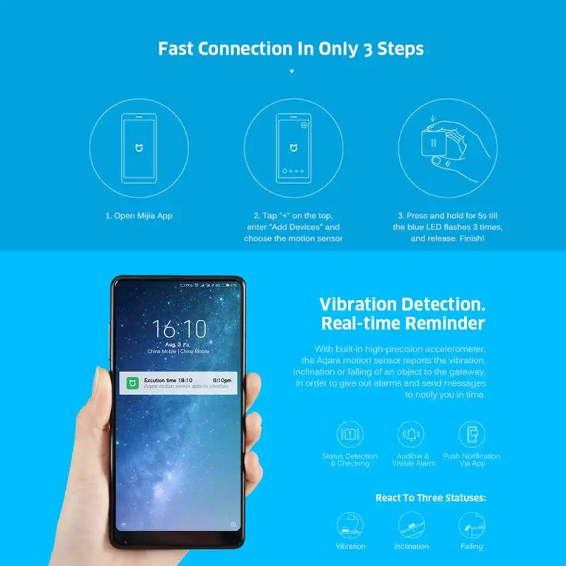Aqara Zigbee Vibracijos Jutiklis Išmaniųjų Namų Nuotolinio Valdymo Vartai Hub Reqired Pereiti Dirbti Su Homekit Mijia Mi Home App