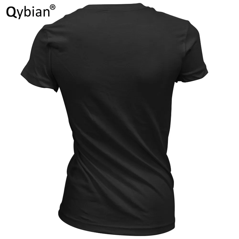 Qybian 2017 Naujausias moterys T marškinėliai v-kaklo atsitiktinis trumpas rankoves kaukolė spausdinti viršuje tees atvėsti vasaros drabužių