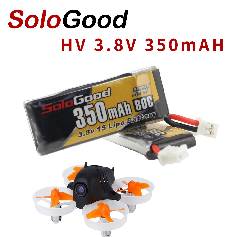 5VNT SoloGood Lipo Baterijas 1S 3.8 V 350mAh 80C Įkrovimo Baterija (akumuliatorius su PH2.0 Plug Jungtis, skirta Patalpų Lenktynių Drone Žaislas