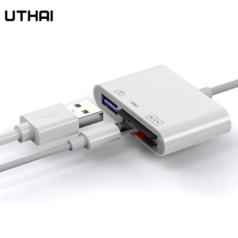 UTHAI USB3.0 Multi-Card Reader Multi-Funkcija Mobiliojo Telefono OTG Adapterio TF/SD 4 Vienoje Multi-Card Reader