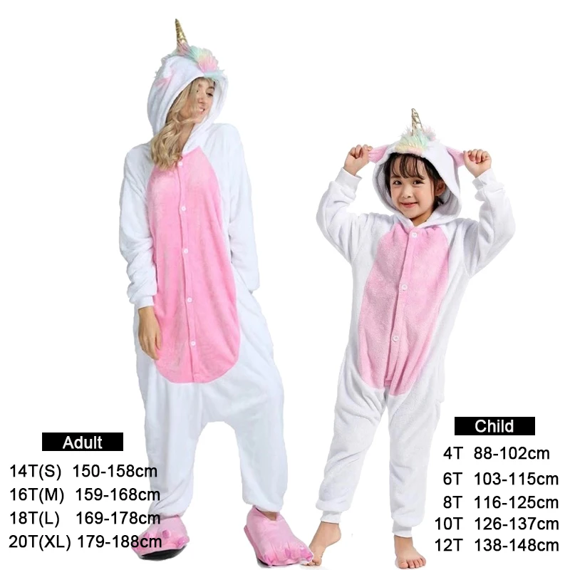 Naujų Gyvūnų Vienaragis Pižama Suaugusiųjų Žiemos Sleepwear Kigurumi Panda unicornio Pižamos Moterims Onesie Anime Kostiumais Jumpsuit