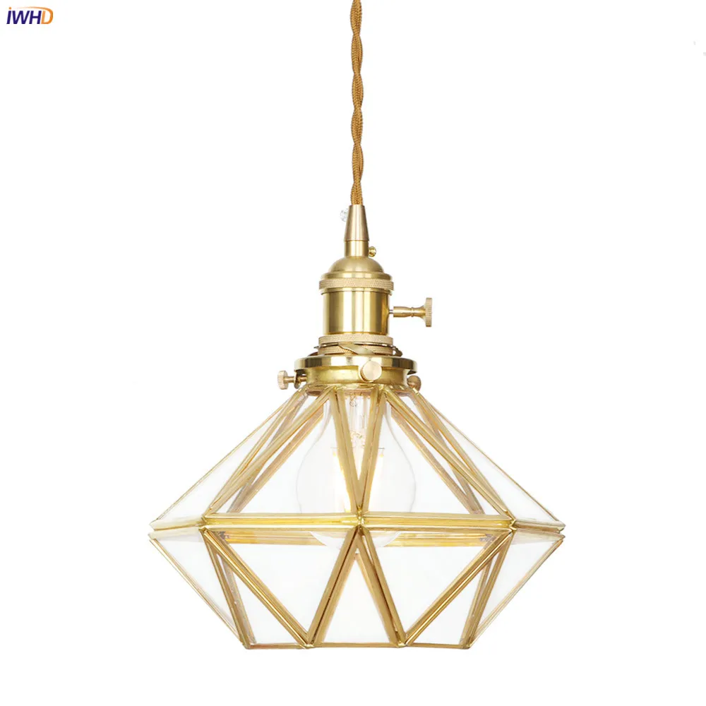 IWHD Naują Diamond Atspalvį LED Pakabukas Šviesos Virtuvės Kavinė Baras Kambarį Stiklo Šiaurės Stiliaus Modernus priedai veltiniams, vilna Lempa Hanglamp Apšvietimas
