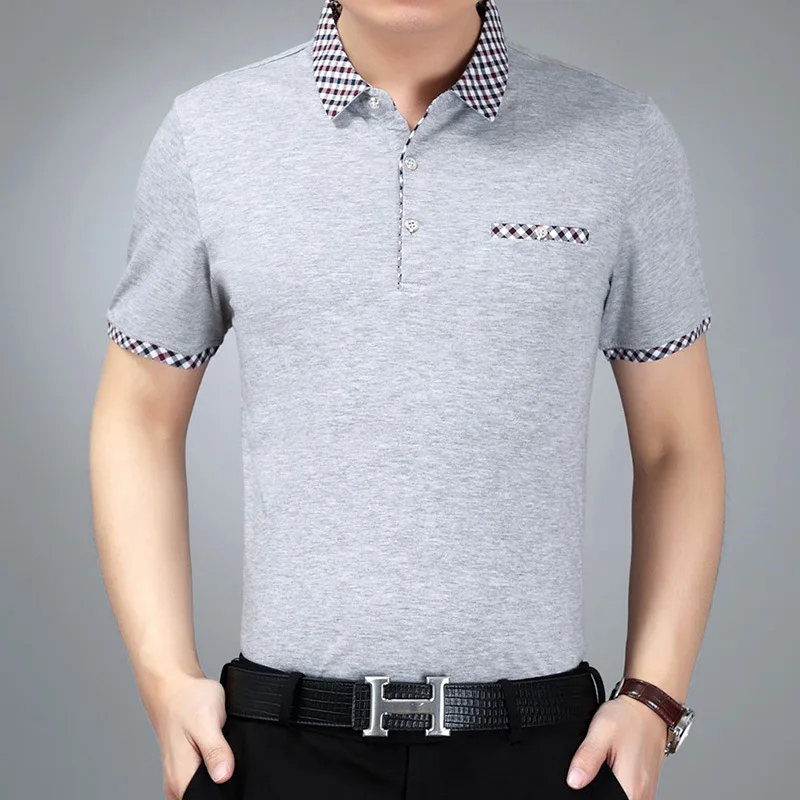 Thoshine Prekės Vyrų Polo Marškinėliai Kieto Spalvų Smart Casual Verslo Stilius 95% Viskozė, Kvėpuojantis Polo marškinėliai Kišenėje Tees Camisa Viršūnės