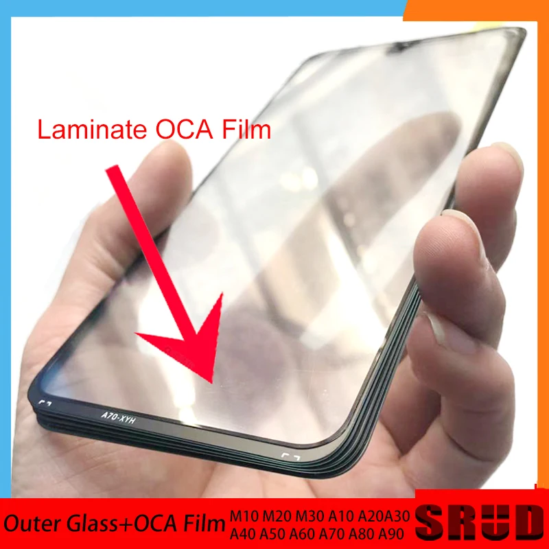 OCA Laminuotos Išorinis Stiklas Samsung Galaxy M10 M20 M30 M40 A10 A20 A30 A40 A50 A60 A70 A80 A90 Krekingo Išorinio Stiklo Remontas Dalis