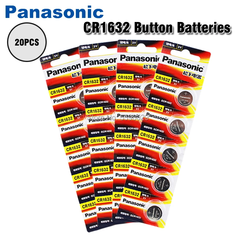 20PC Panasonic Originalus CR1632 Mygtuką Cell Baterijos Laikrodžių Automobilio Nuotolinio Klavišą cr 1632 ECR1632 GPCR1632 3v Ličio Baterija