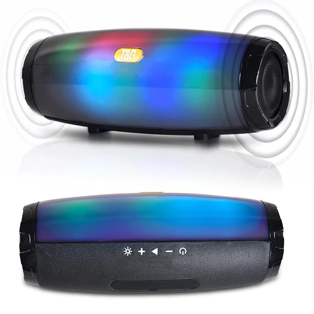 TG165 Garsiakalbiai Portable Bluetooth Speaker Stereo Kolonėlės Flash LED Šviesos žemų dažnių Belaidžio Lauko Soundbar FM Radijas USB TF Kortelė