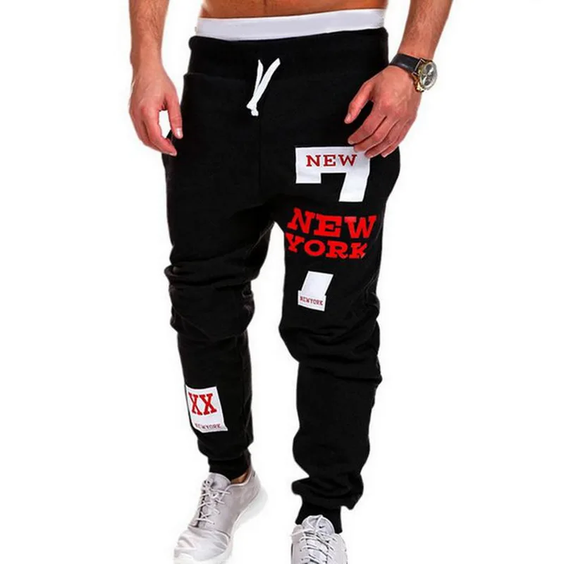 2019 Mados Streetwear Sweatpants Poilsiu Priežastinis Sportinės Kelnės Vyrams Juodos Baltos spalvos vyriški Hip-Hop Sweatpants Kelnės Vyrams