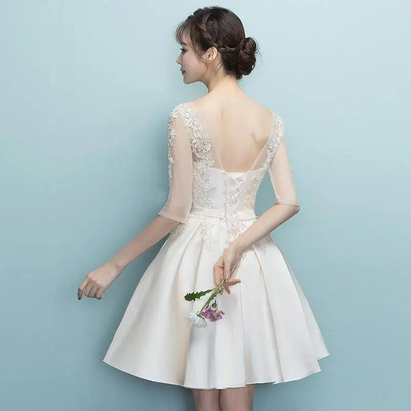 FADISTEE Naujas dizainas-line trumpos suknelės V-kaklo kokteilis suknelė nėrinių elagant paprasta nėriniai-up paprasta šiuolaikinės prom šalies frock
