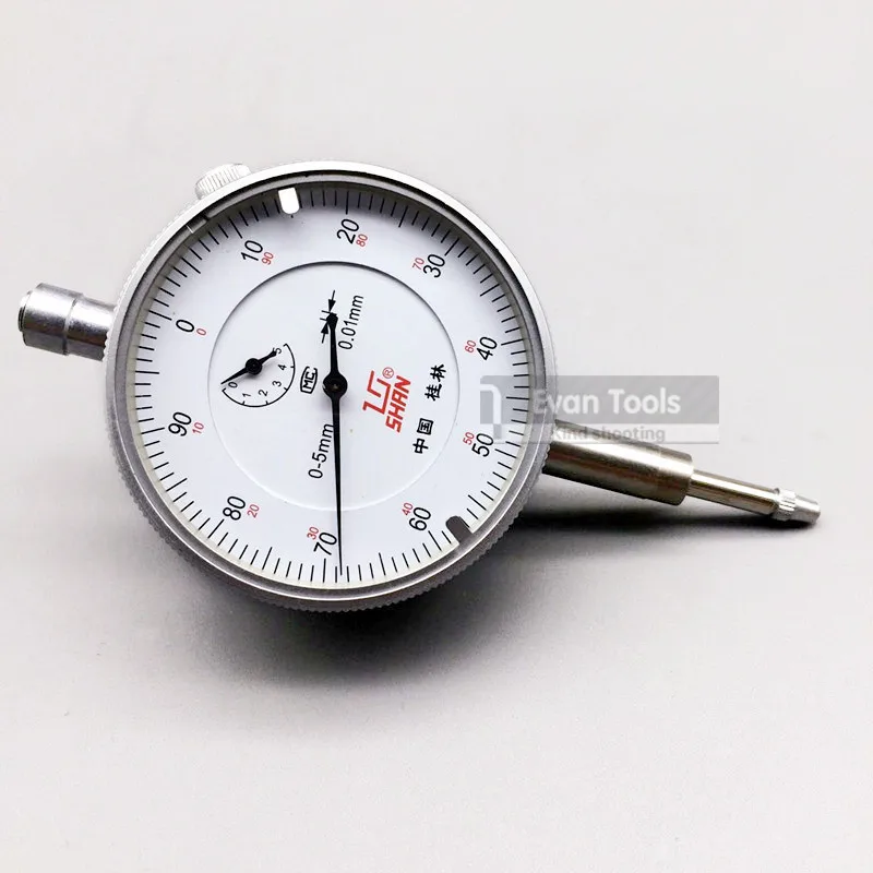 SHAN Dial Indikatorius 0-5mm/0.01 mm Reloj Comparador Dial Išbandyti, įvertinti Su Ausų Priemonė Priemonės