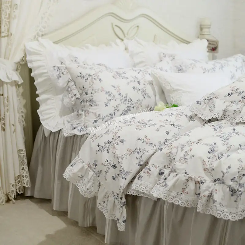 Europos nėrinių pynimas Sielovados medvilnės patalynės komplektas gėlė antklode padengti elegantiškas lovatiesė užvalkalas princesė lova, drabužių HM-11B
