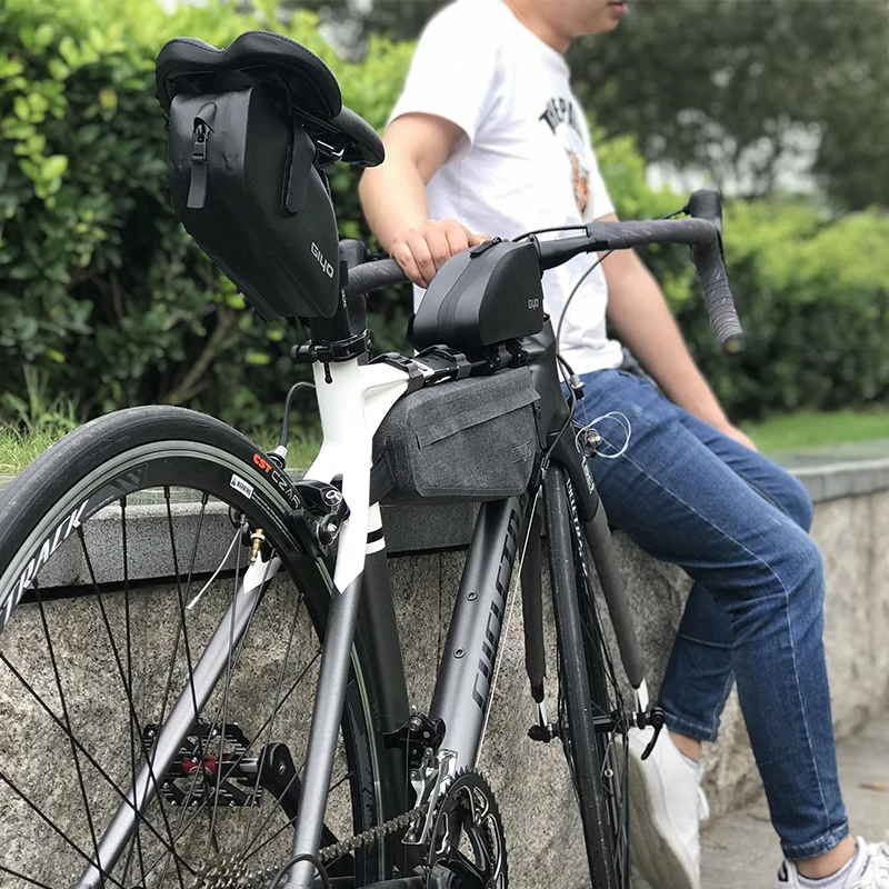 GIYO vandeniui dviračio krepšys kelių kalnų dviratis dviračio rėmo krepšys trikampis maišelį, aksesuarai, dviračio priekyje ir gale vamzdelio balno krepšį