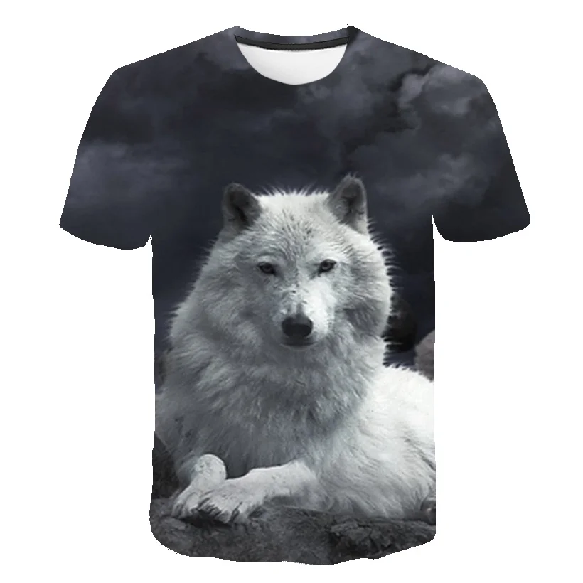 Vasaros 4-14 Metų Vaikams Drabužių Wolf 3D Print T-Shirt Vaikai Tee trumpomis Rankovėmis Kūdikiui Viršūnes Mados Animacinių filmų Marškinėliai Berniukams, T-Shirt