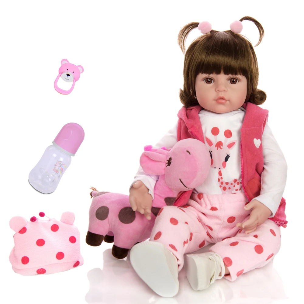 KEIUMI 18 Cm/48cm Tikroviška Princesė Reborn Baby Doll Žaislas Naujagimių Silikono Nekilnojamojo Touch Baby Doll Su Žirafa, Gimtadienis, Kalėdos,